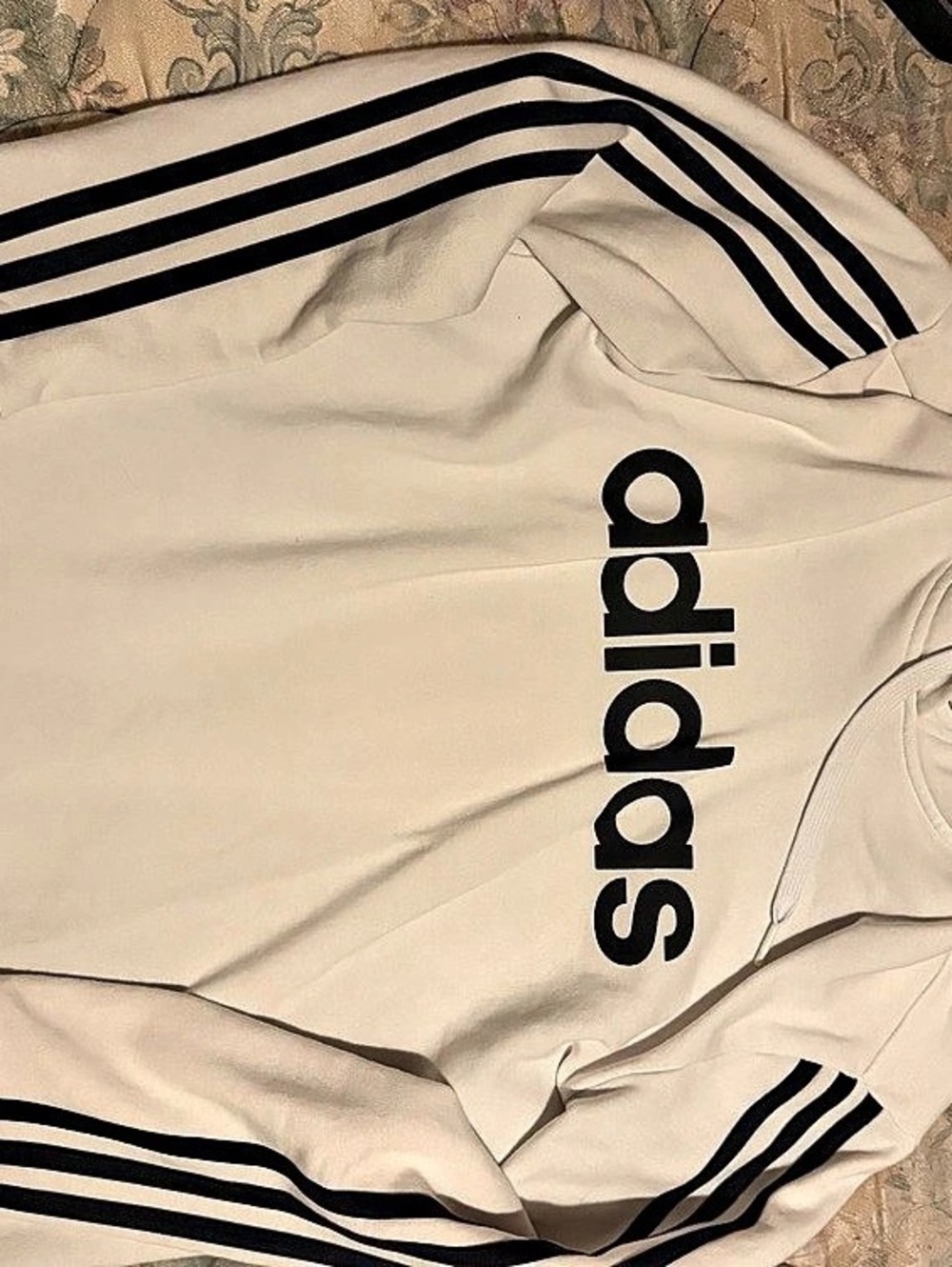 Medium white adidas Striped hoodie